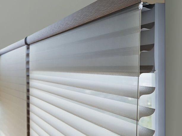 Close-up of vertical blinds showing detailed texture and design